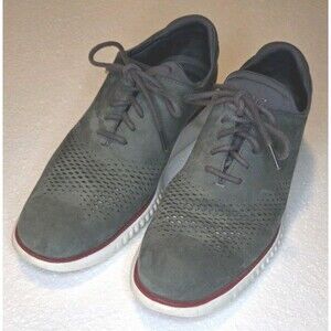 Cole Haan 2.Zerogrand Laser Wingtip Oxford Shoes Mens Size 9m Gray/Green Suede